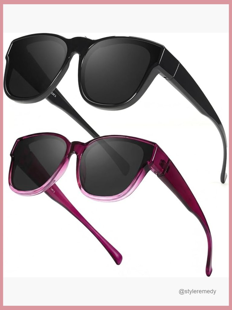 Polarized Fit Over Glasses Sunglasses, Uv400 Protection, 2 Pack